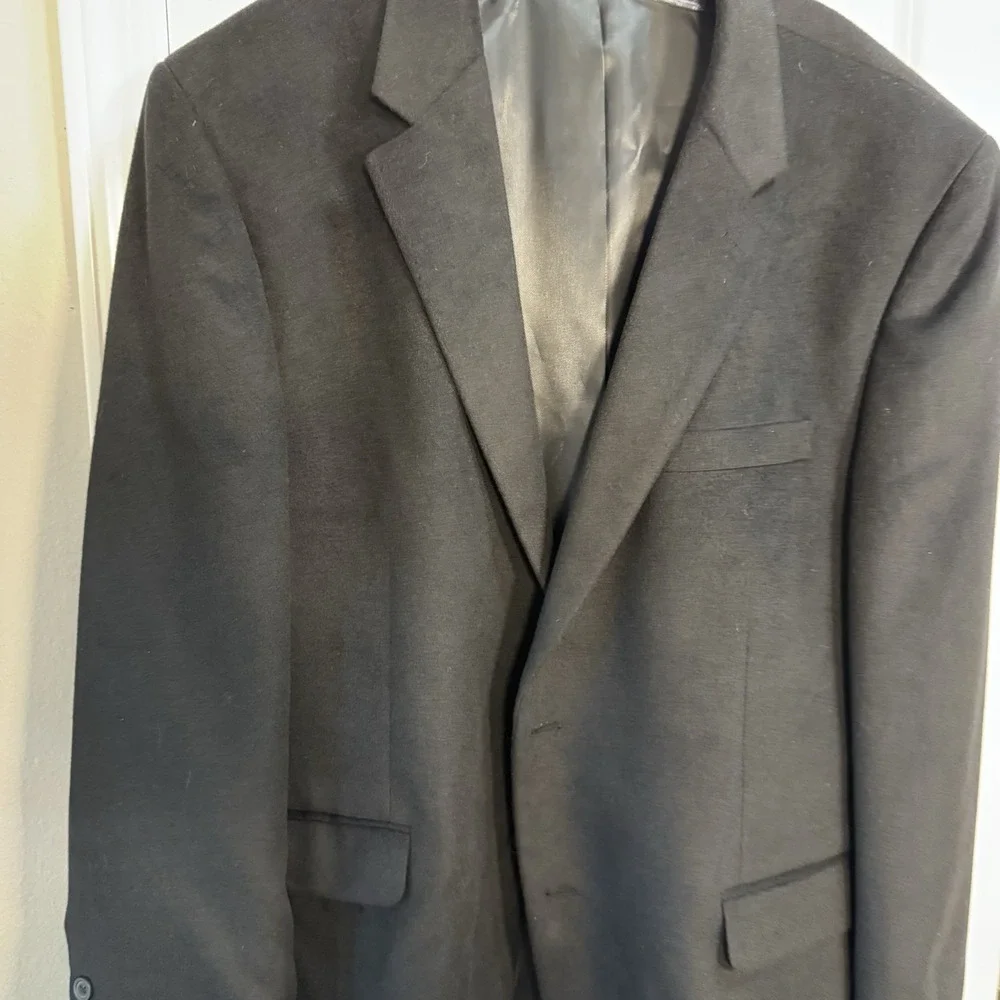 Andrew Fezza‎ Mens Baxter  Blazer 2 Button Sport Coat Jacket Black 48 R